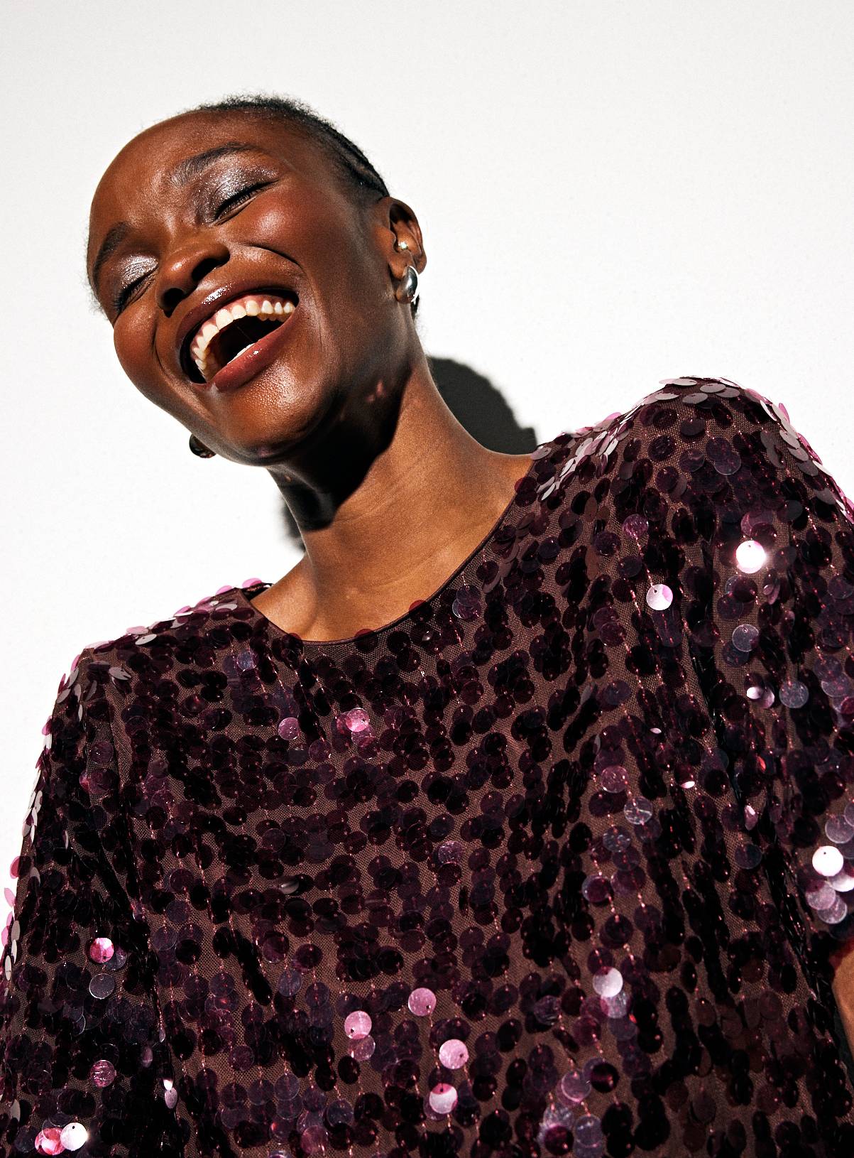 Burgundy Sequin Mini T-Shirt Dress 24 - Image 3